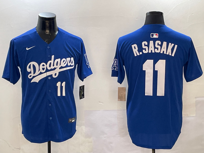 Men Los Angeles Dodgers 11 R Sasaki blue 2025 MLB nike jersey style 11